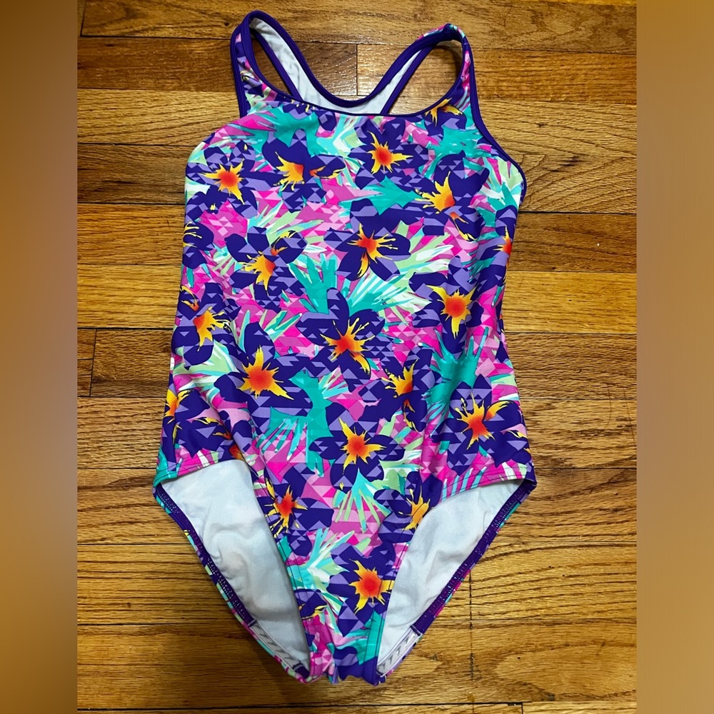 Speedo Girls One Piece Bathing Suit Brightly Colored racerback size 10